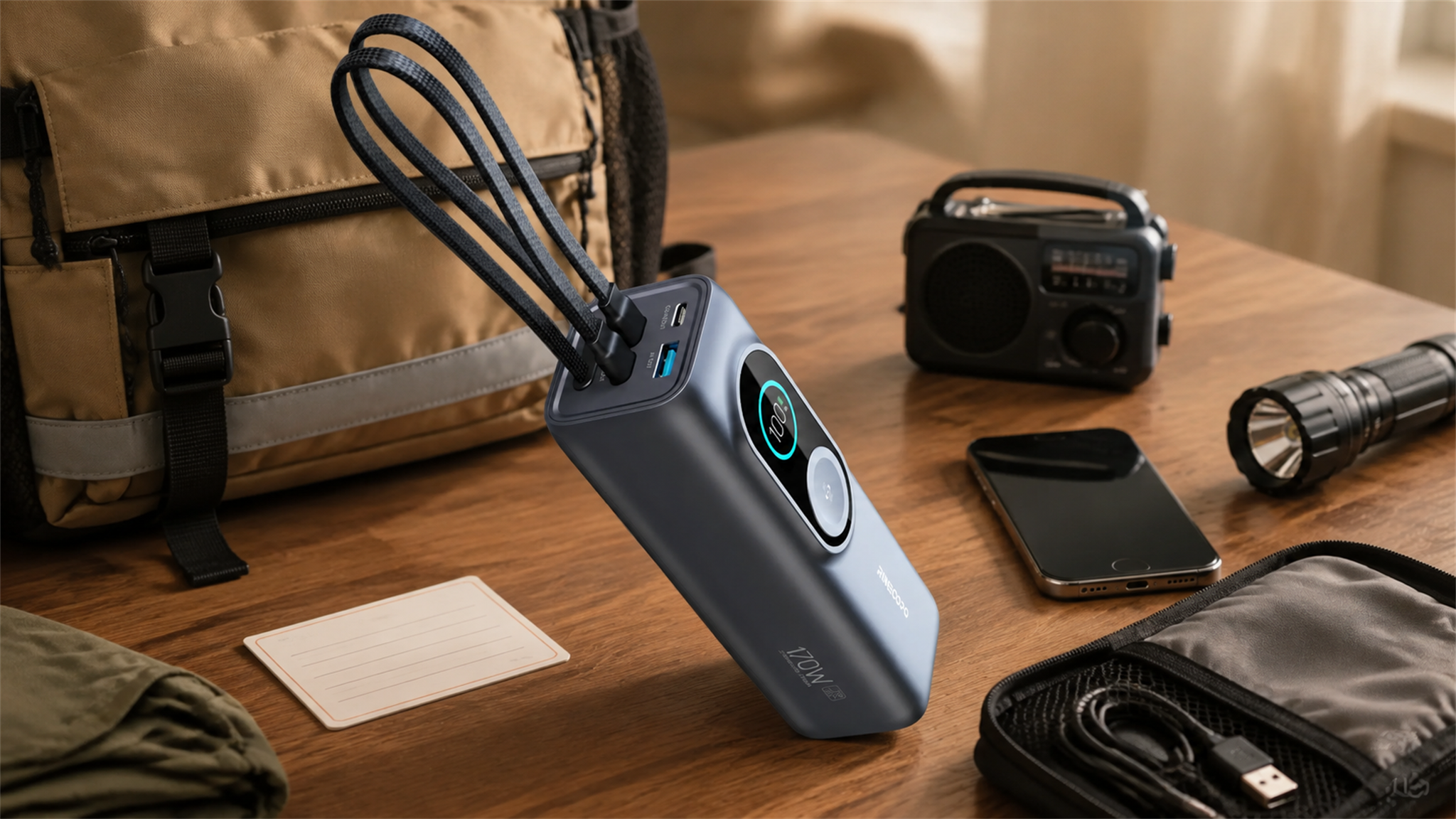 RINECOPO PB02 25000mAh 170W power bank in a 72-hour emergency communication charging kit