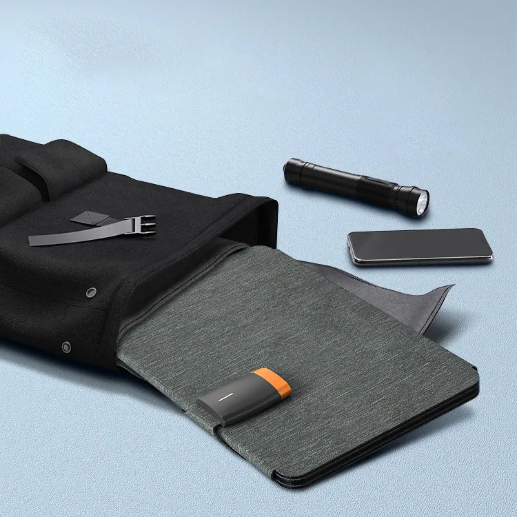 Front view of the RINECOPO Eco 11 36W portable solar charger featuring a durable textile exterior