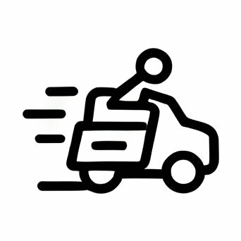An icon symbolizing Rinecopo's express delivery and real-time order tracking. This badge highlights our rapid fulfillment process for high-capacity power banks, ensuring a seamless logistics experience from our factory to your doorstep