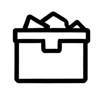 A minimalist black and white line icon representing a portable storage case or battery box for Rinecopo energy storage products.