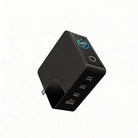 RINECOPO 140W GaN 4-IN-1 fast charger in black, shown from a perspective view with multiple ports.